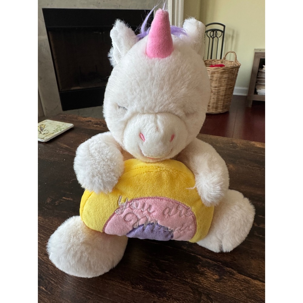 Aurora Plush Unicorn White Purple You Are Magic Stuffed Animal 12 Inch